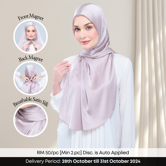 Instant Tag n' Go Shawl  | Satin Silk in Cool Taupe