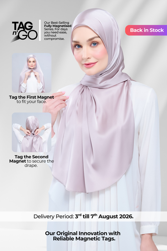 Instant Tag n' Go Shawl | Satin Silk in Cool Taupe