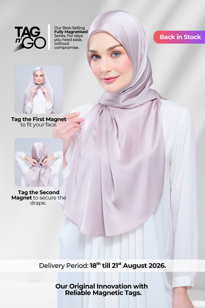 Instant Tag n' Go Shawl | Satin Silk in Cool Taupe