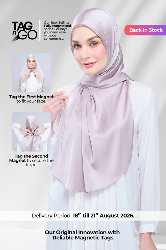 Instant Tag n' Go Shawl | Satin Silk in Cool Taupe