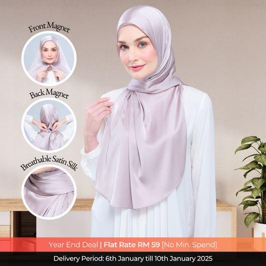 Instant Tag n' Go Shawl  | Satin Silk in Cool Taupe