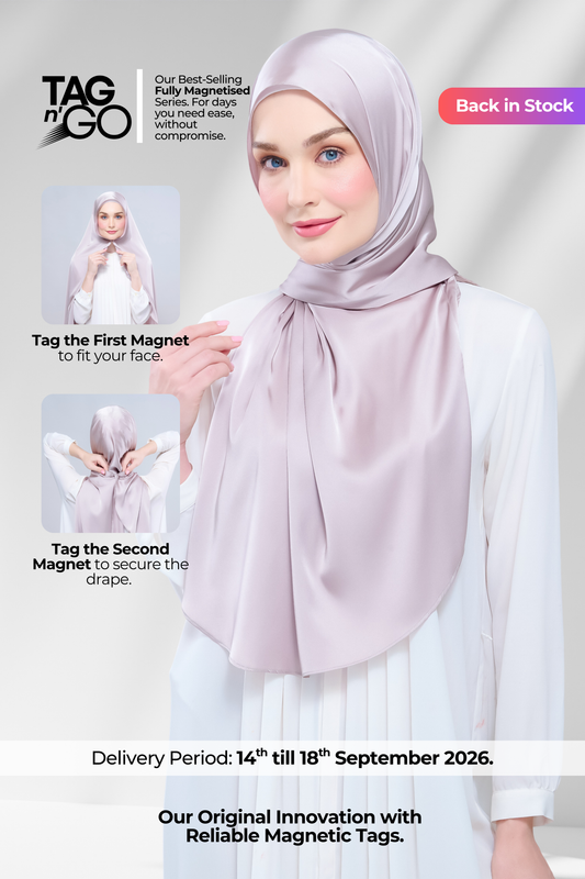 Instant Tag n' Go Shawl | Satin Silk in Cool Taupe