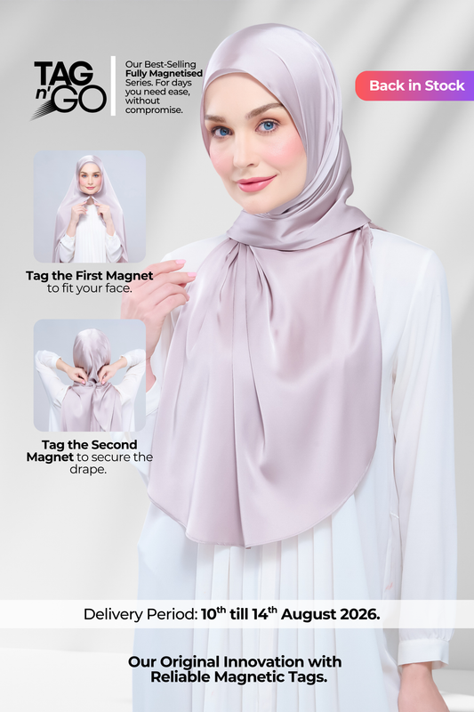Instant Tag n' Go Shawl | Satin Silk in Cool Taupe