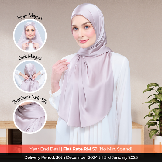 Instant Tag n' Go Shawl  | Satin Silk in Cool Taupe