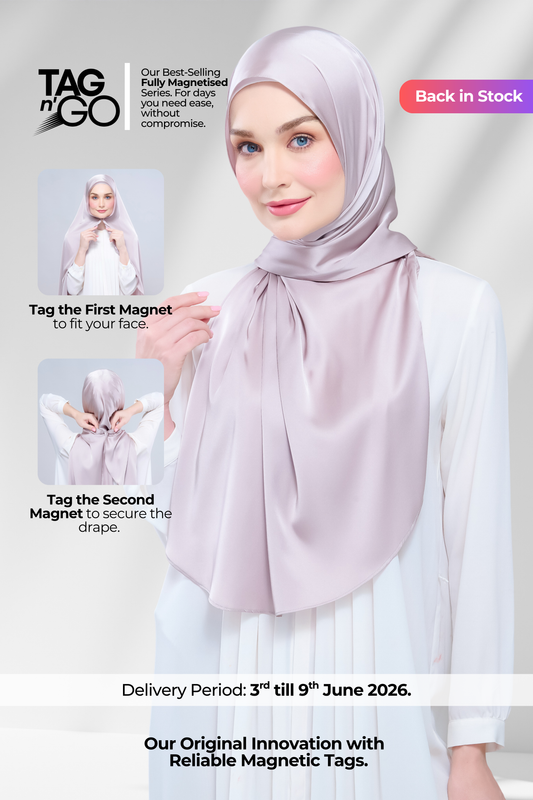 Instant Tag n' Go Shawl | Satin Silk in Cool Taupe