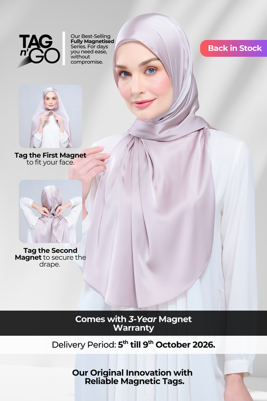 Instant Tag n' Go Shawl | Satin Silk in Cool Taupe