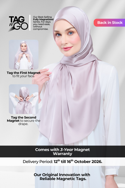 Instant Tag n' Go Shawl | Satin Silk in Cool Taupe
