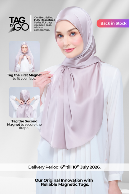 Instant Tag n' Go Shawl | Satin Silk in Cool Taupe