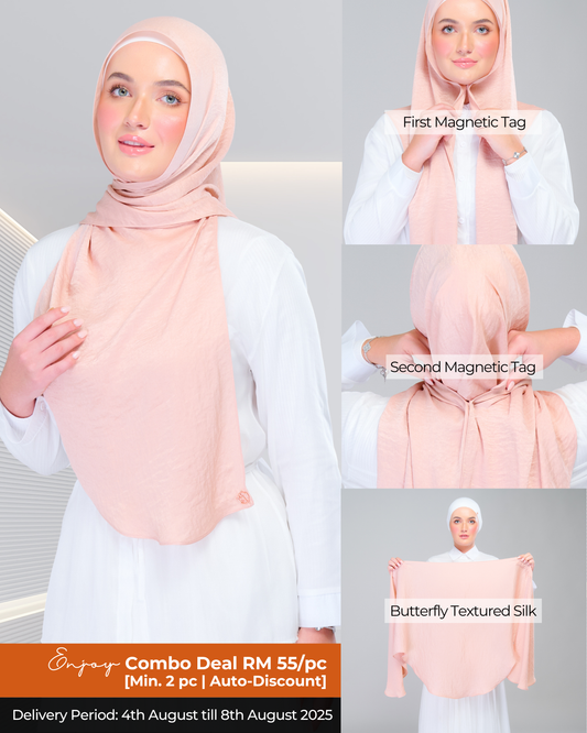 Instant Tag n' Go Butterfly | Textured Silk in Light Coral