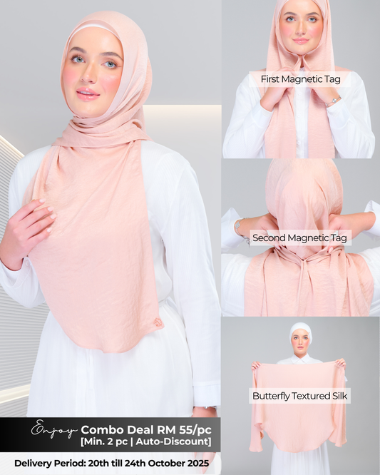 Instant Tag n' Go Butterfly | Textured Silk in Light Coral