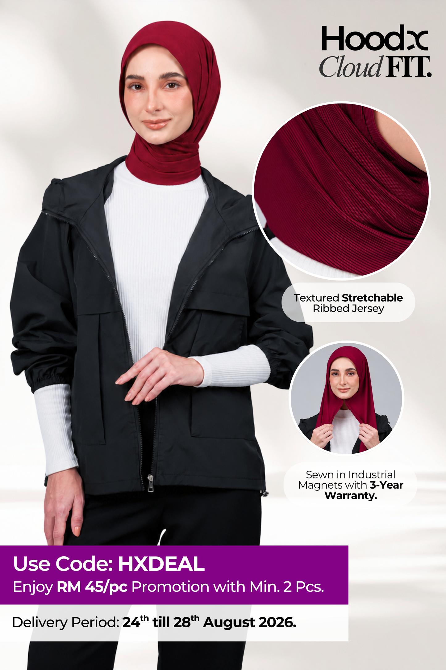 [★ New Colour] HoodX CloudFit in Crimson Red