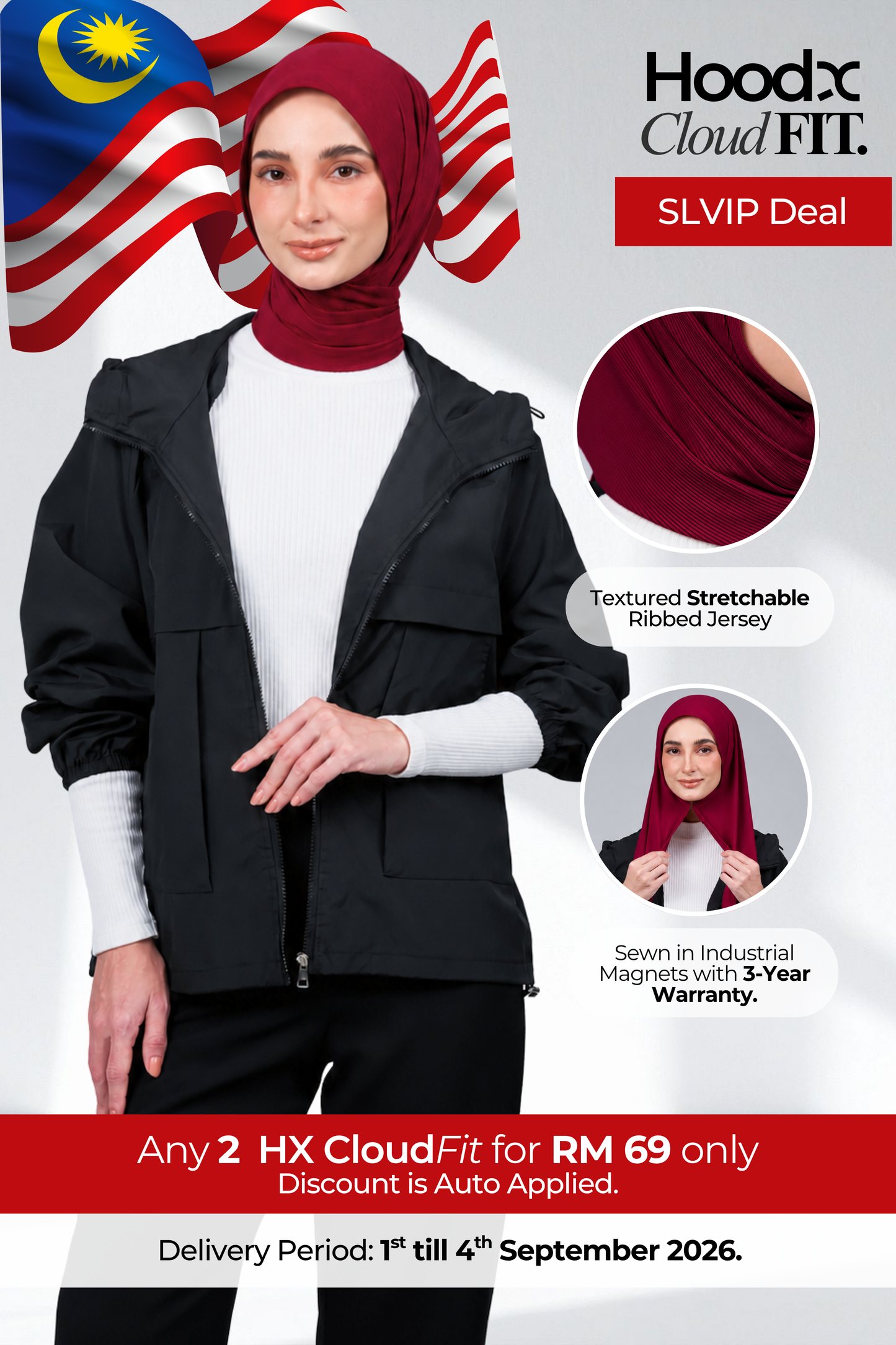 [SLVIP] HoodX CloudFit in Crimson Red