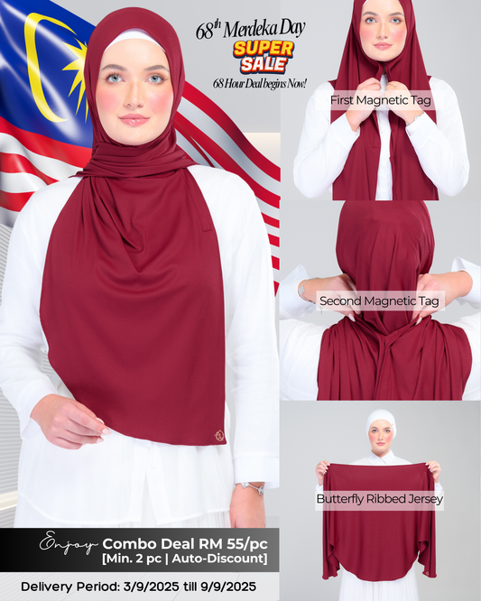Instant Tag n' Go Butterfly | Ribbed Jersey in  Crimson