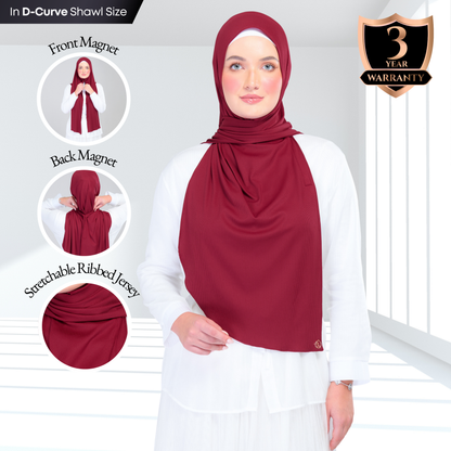 [As-Is] Instant Tag n' Go Shawl | Ribbed Jersey in Crimson