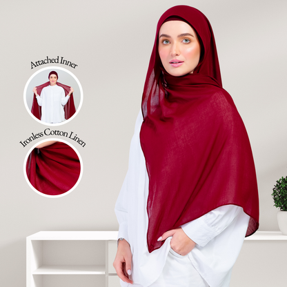 Ironless Elle Shawl in Crimson