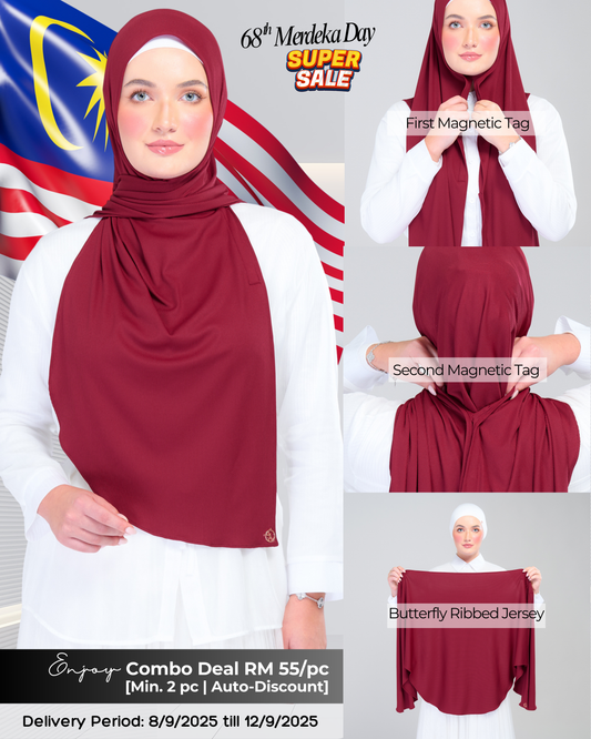 Instant Tag n' Go Butterfly | Ribbed Jersey in  Crimson