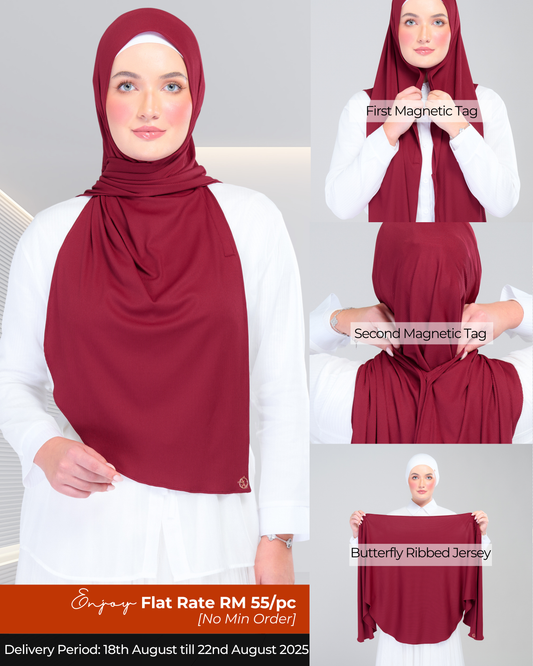 Instant Tag n' Go Butterfly | Ribbed Jersey in  Crimson