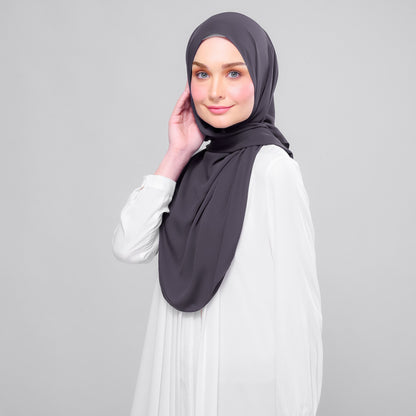 [As-Is] Instant Tag n' Go Shawl l Chiffon Silk in Dark Grey
