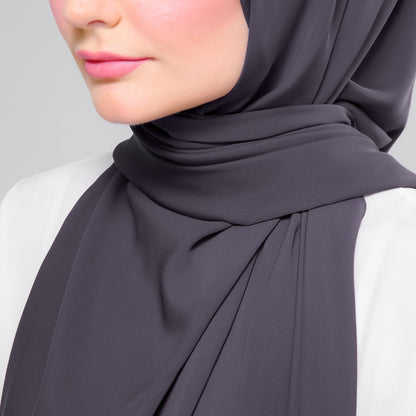 [As-Is] Instant Tag n' Go Shawl l Chiffon Silk in Dark Grey