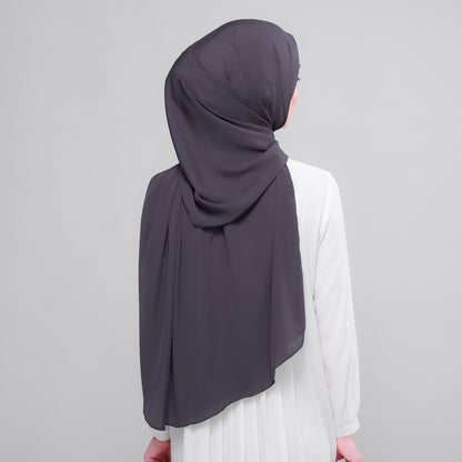 [As-Is] Instant Tag n' Go Shawl l Chiffon Silk in Dark Grey