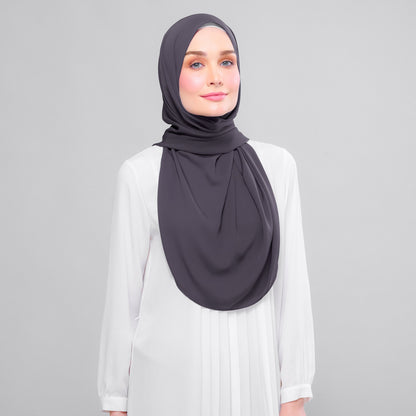 [As-Is] Instant Tag n' Go Shawl l Chiffon Silk in Dark Grey