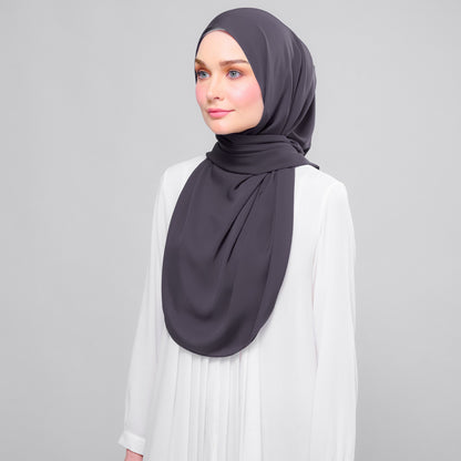 [As-Is] Instant Tag n' Go Shawl l Chiffon Silk in Dark Grey