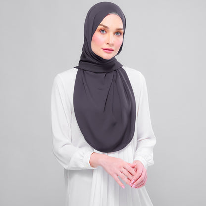 [As-Is] Instant Tag n' Go Shawl l Chiffon Silk in Dark Grey