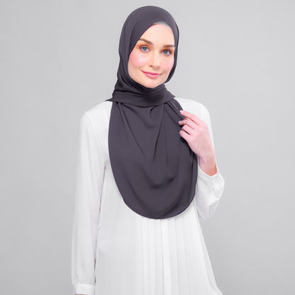 [As-Is] Instant Tag n' Go Shawl l Chiffon Silk in Dark Grey