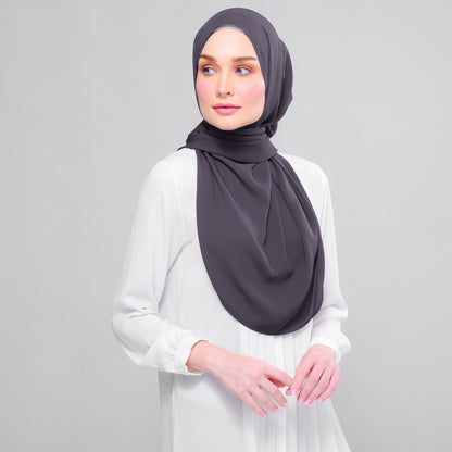 [As-Is] Instant Tag n' Go Shawl l Chiffon Silk in Dark Grey