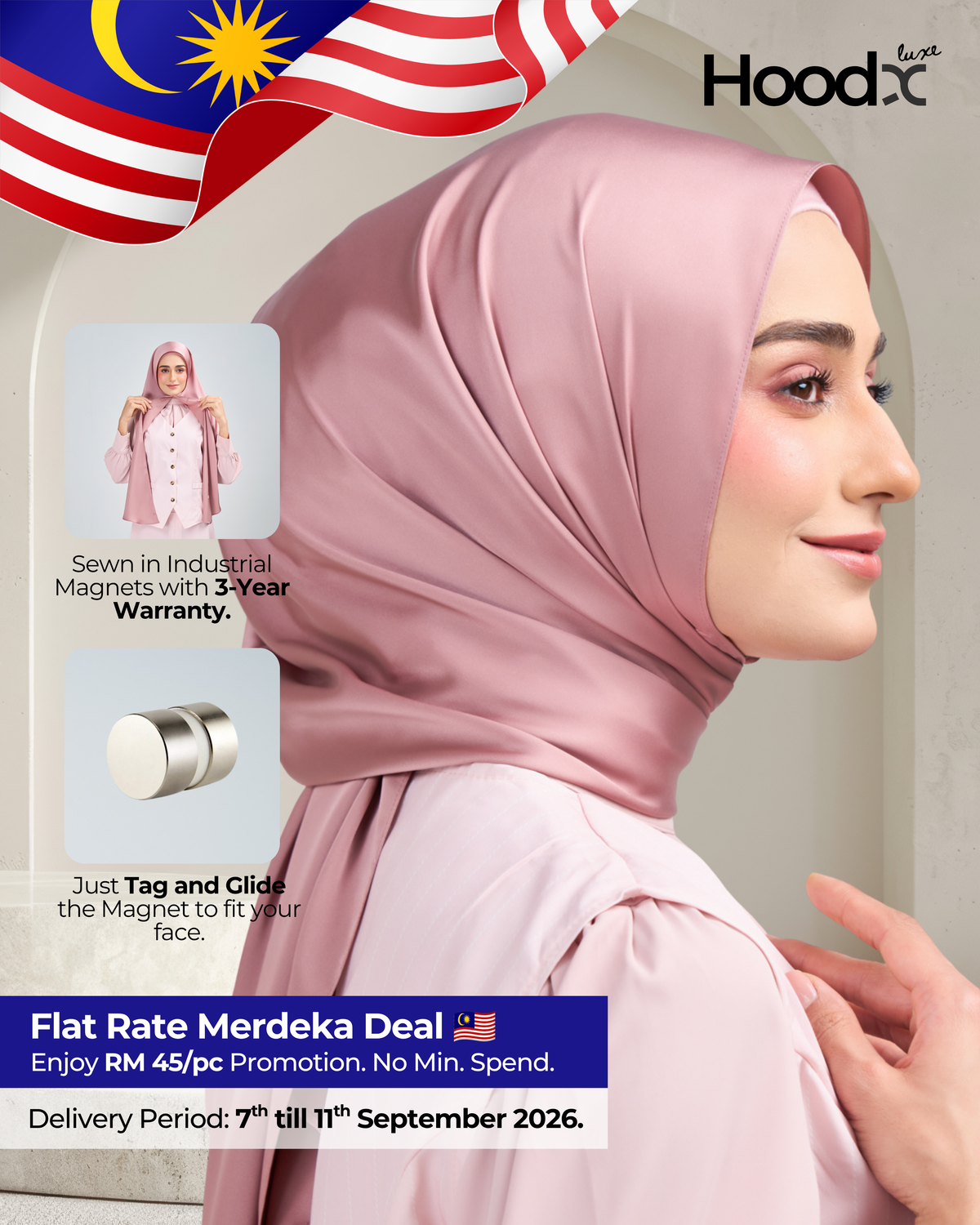 HoodX Luxe in Dahlia Pink