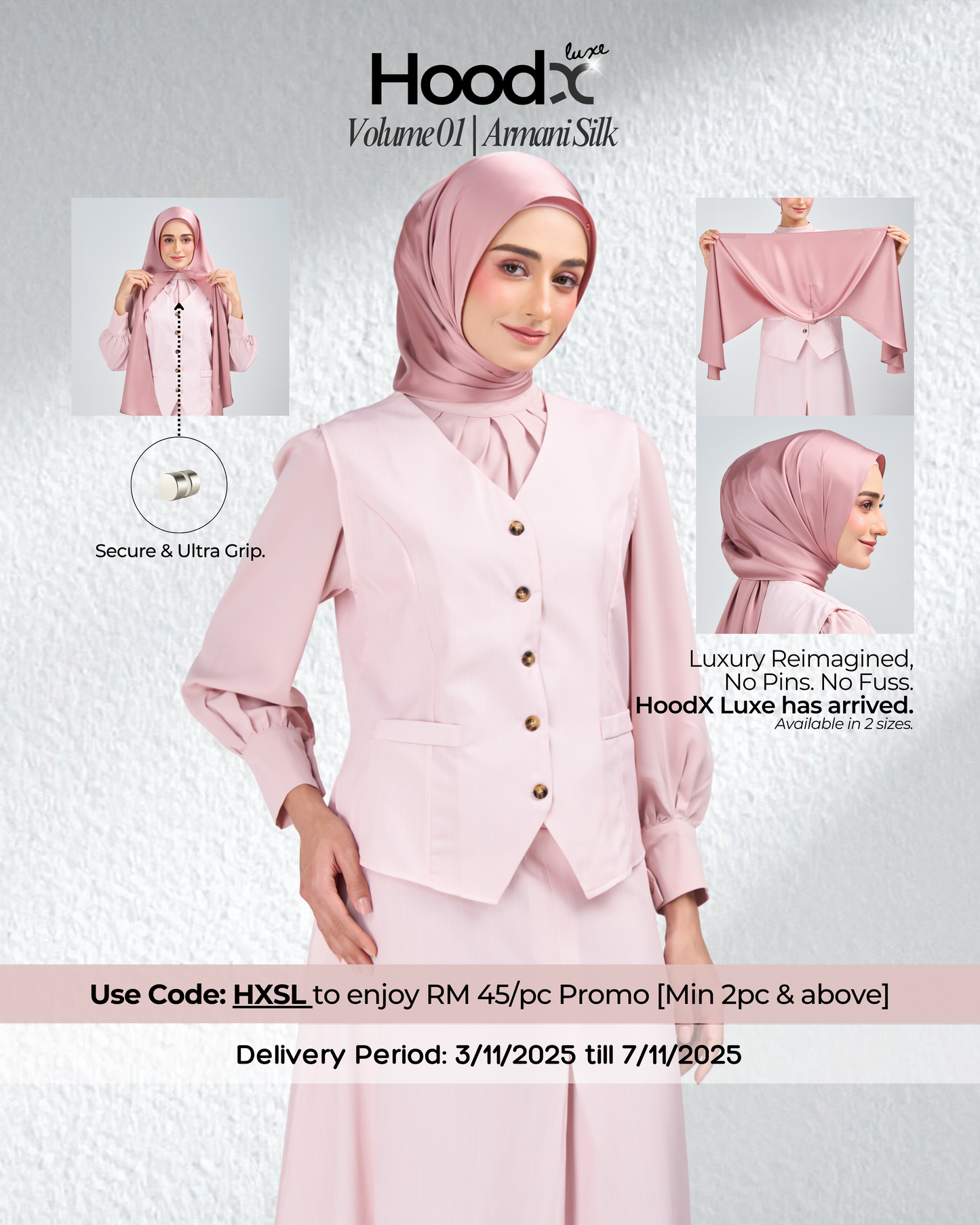 HoodX Luxe in Dahlia Pink