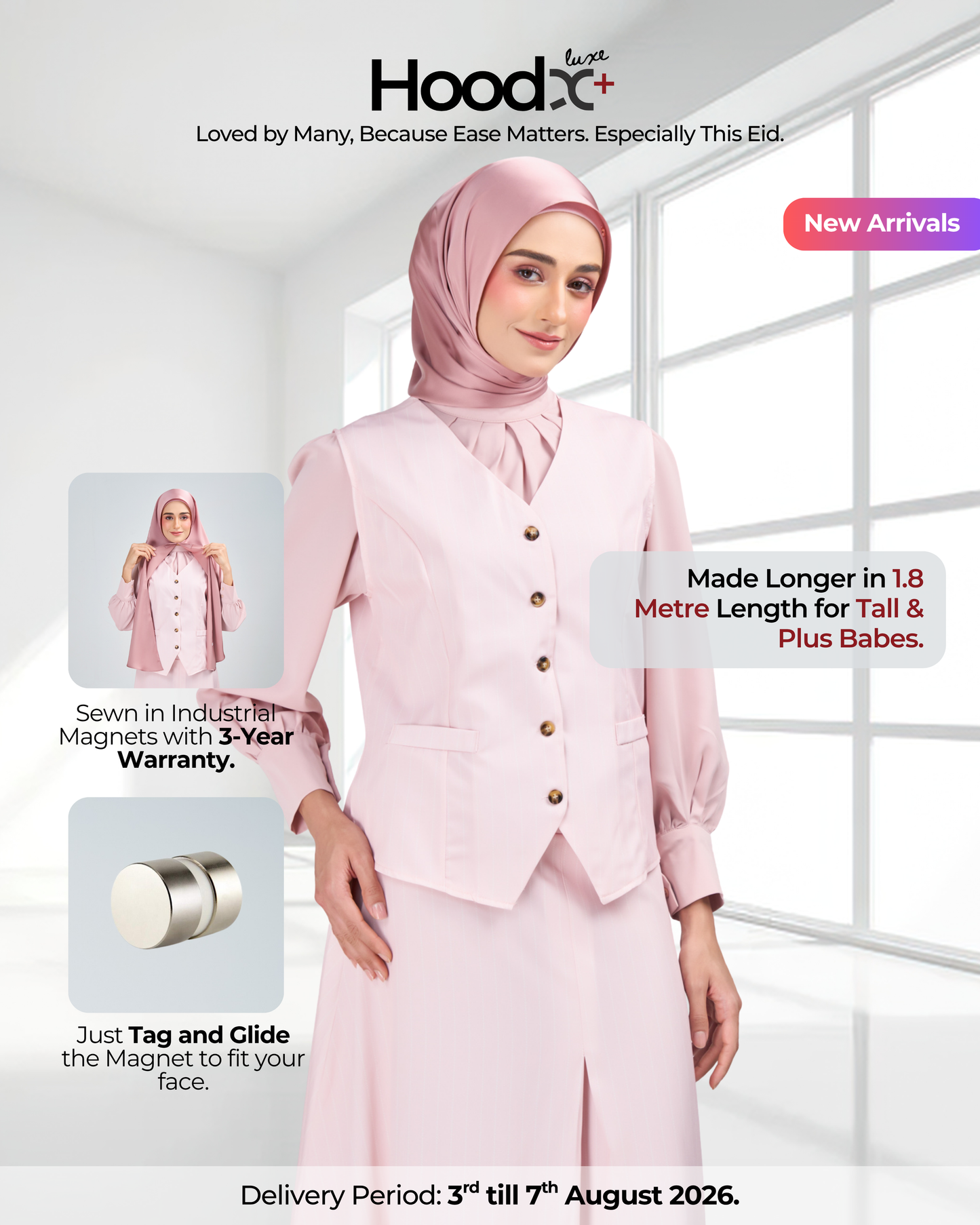 HoodX⁺Plus Luxe in Dahlia Pink