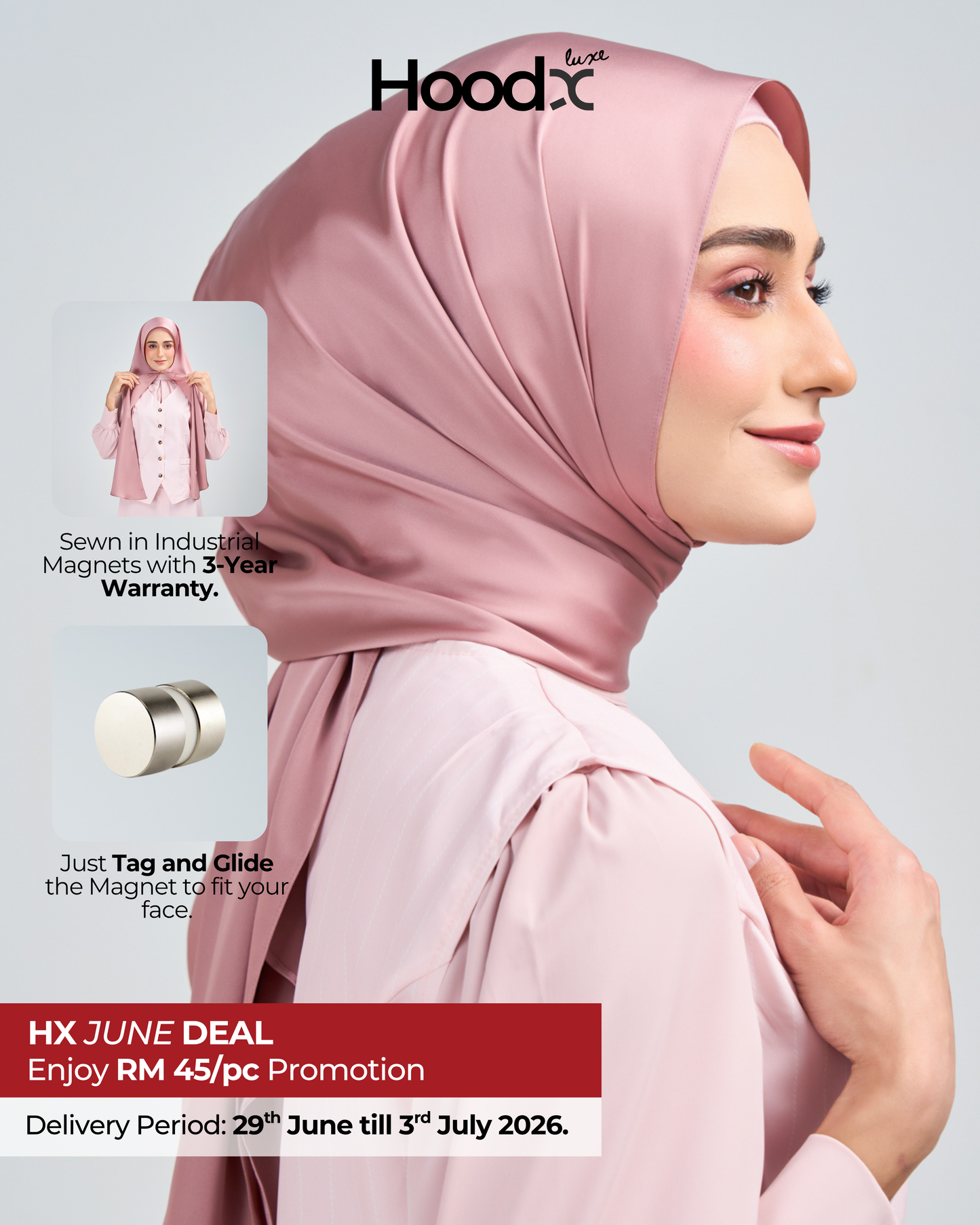 HoodX Luxe in Dahlia Pink