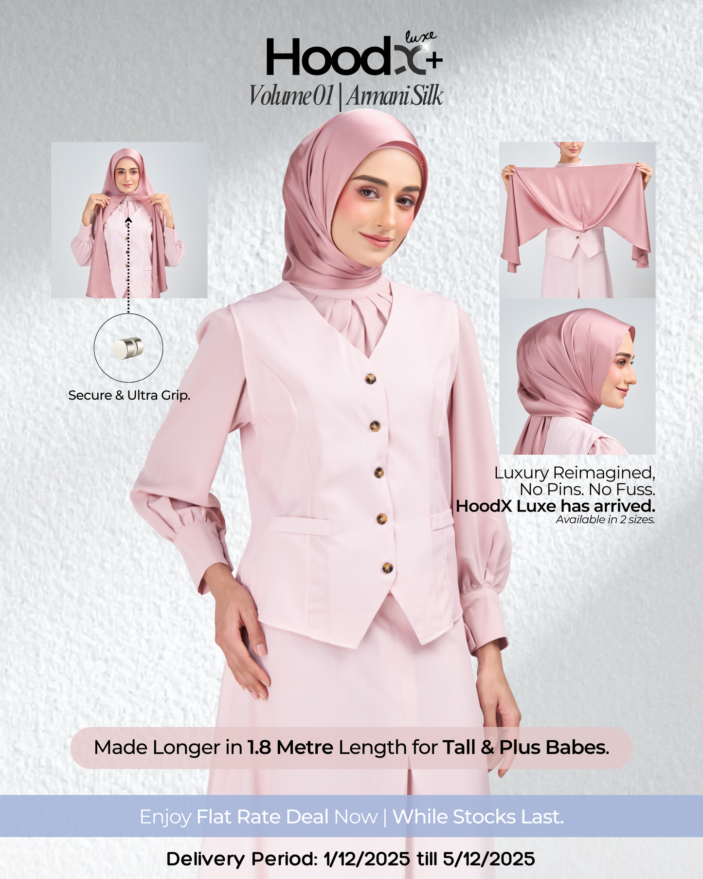 HoodX⁺Plus Luxe in Dahlia Pink