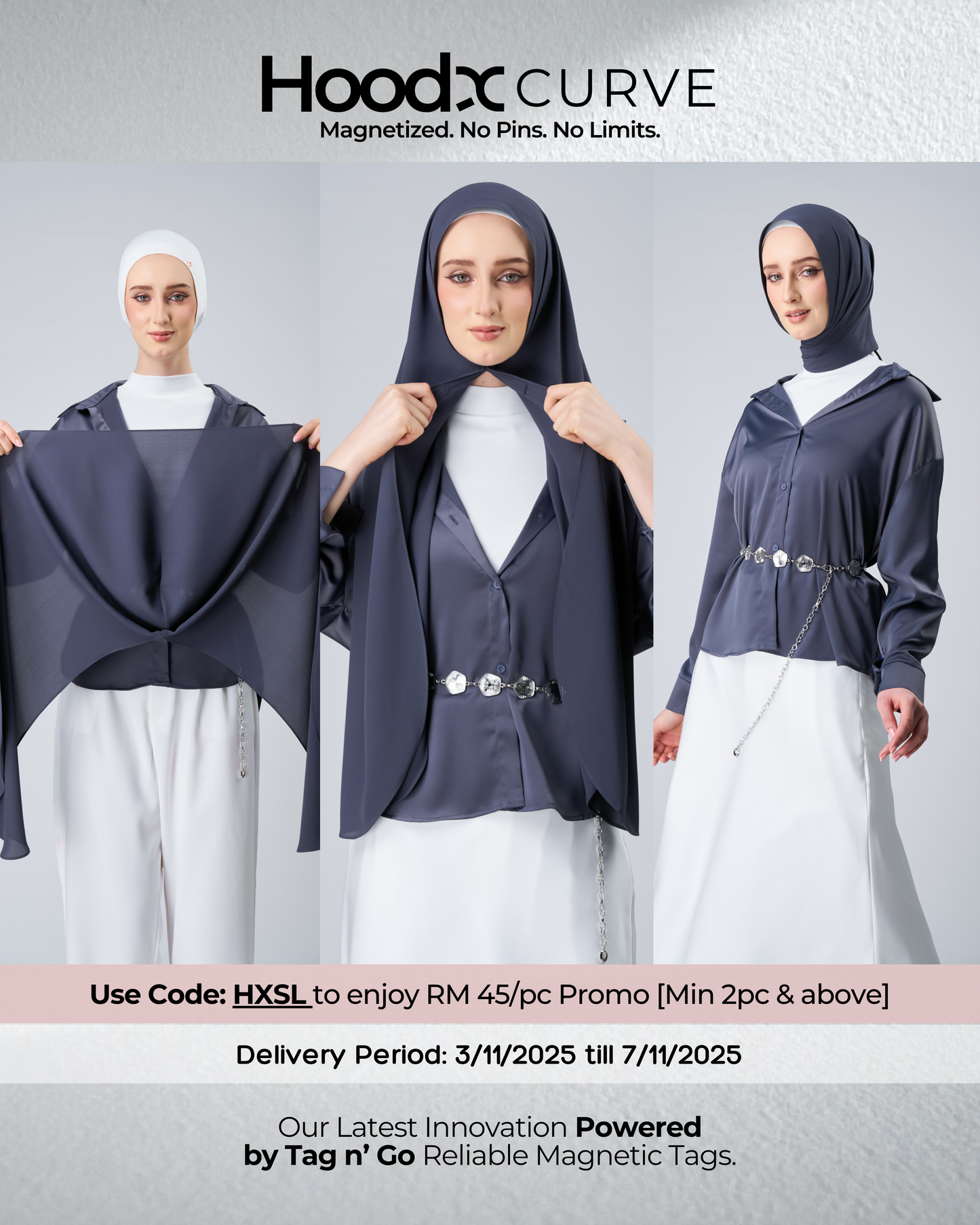 HoodX Curve in Dark Nimbus