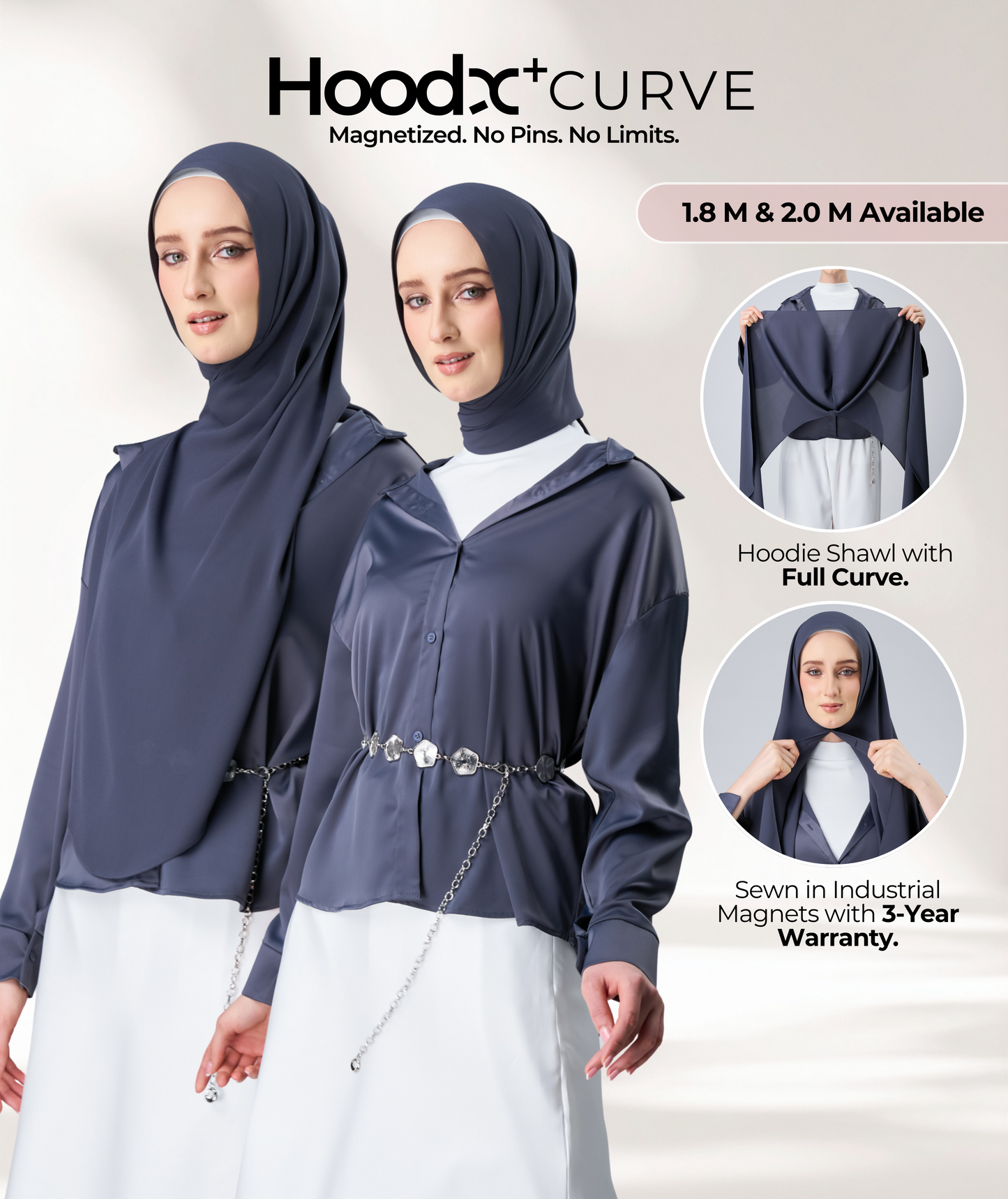 [8.8 MARKDOWN] HoodX⁺Plus Curve in Dark Nimbus [Korean Chiffon]