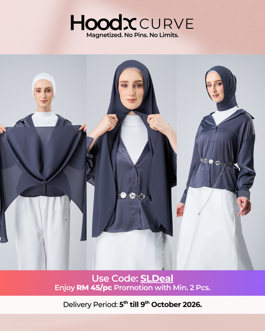 HoodX Curve in Dark Nimbus [Korean Chiffon]