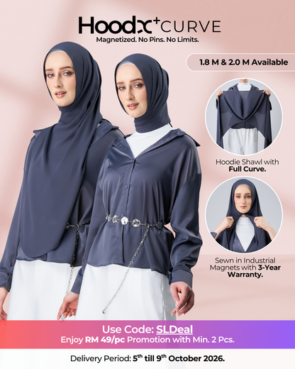 HoodX⁺Plus Curve in Dark Nimbus [Korean Chiffon]