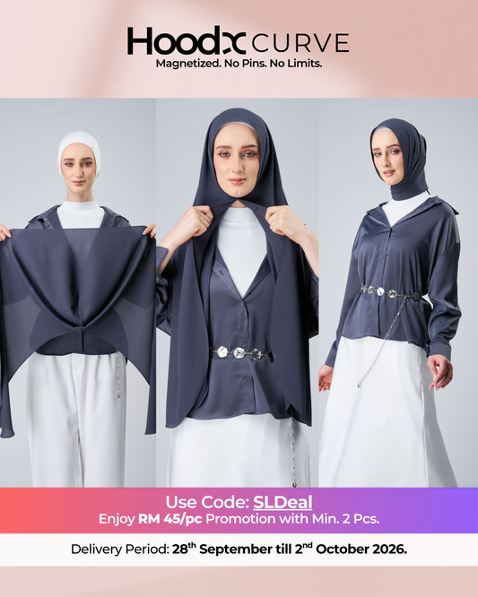 HoodX Curve in Dark Nimbus [Korean Chiffon]