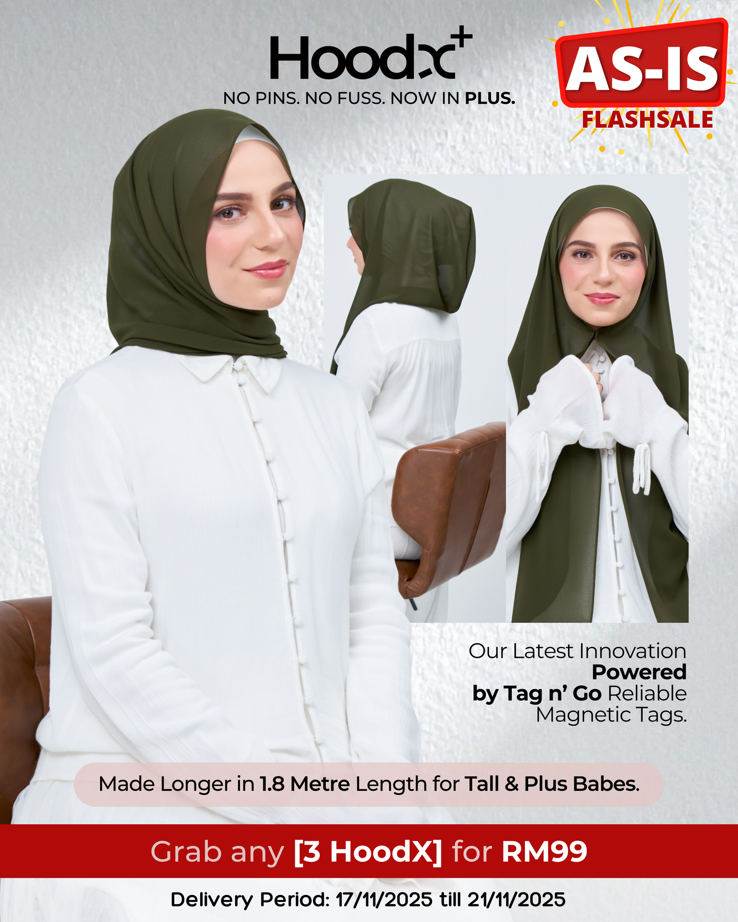 [As-Is] HoodX⁺Plus in Dark Olive