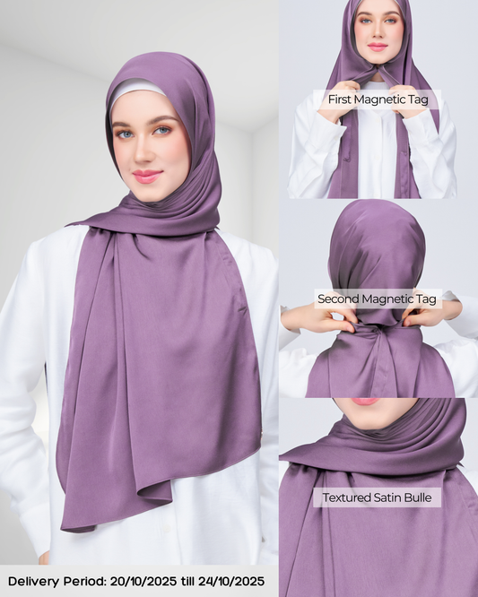 Instant Tag n' Go Shawl | Satin Bulle in Dark Orchid