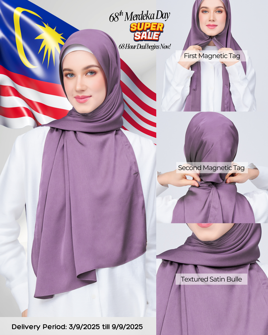 Instant Tag n' Go Shawl | Satin Bulle in Dark Orchid