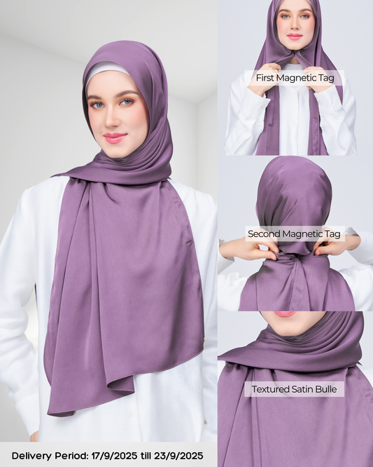 Instant Tag n' Go Shawl | Satin Bulle in Dark Orchid