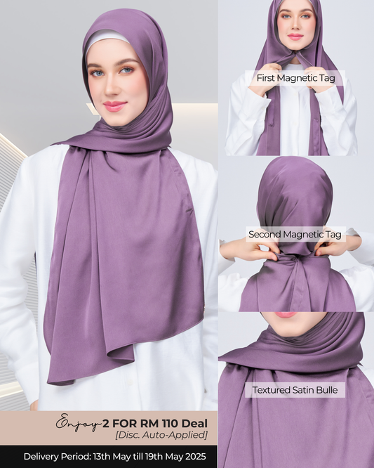 Instant Tag n' Go Shawl | Satin Bulle in Dark Orchid
