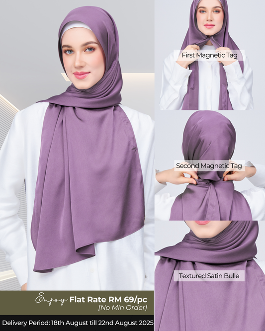 Instant Tag n' Go Shawl | Satin Bulle in Dark Orchid