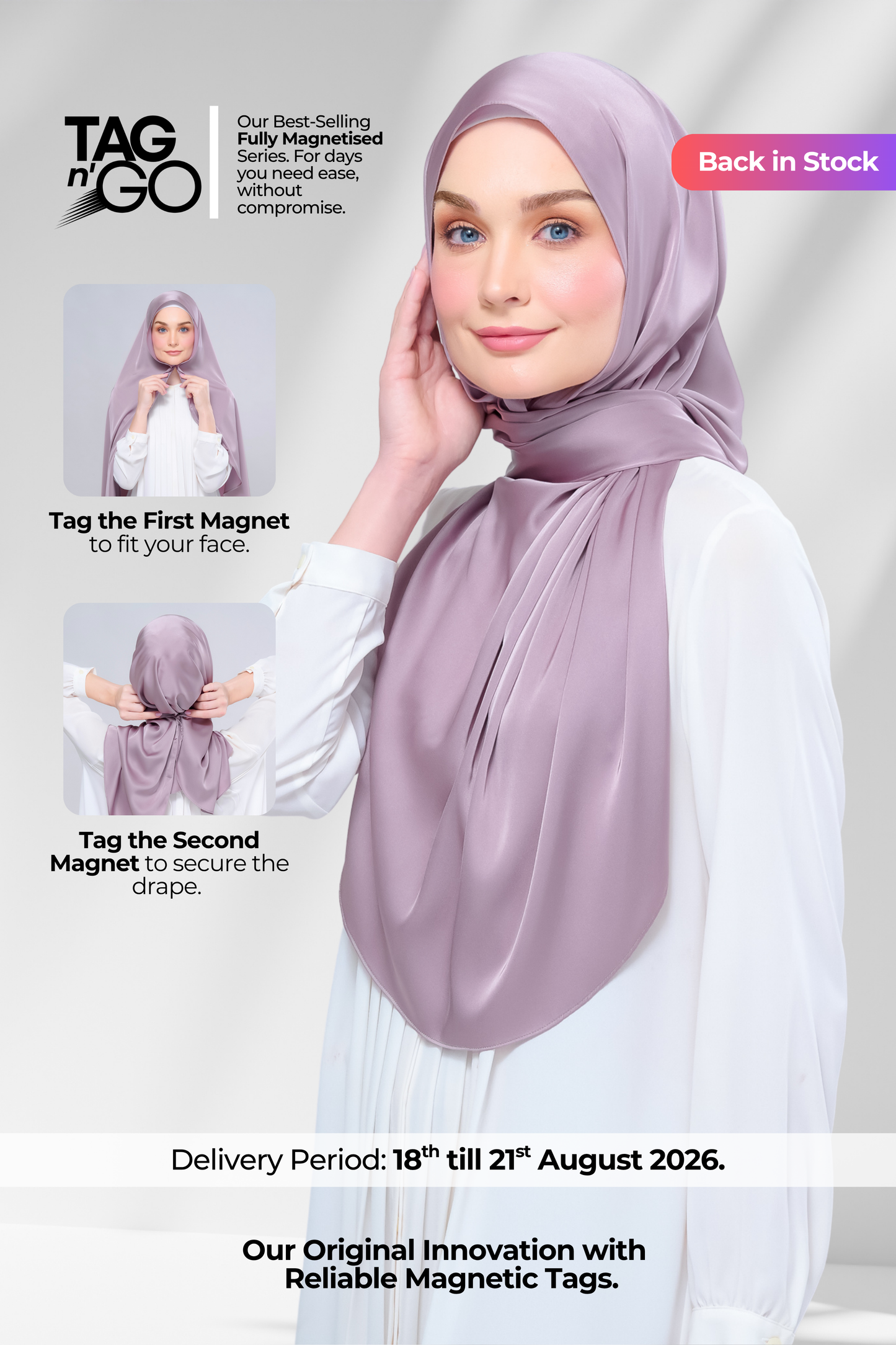 Instant Tag n' Go Shawl | Satin Silk in Thistle 2.0