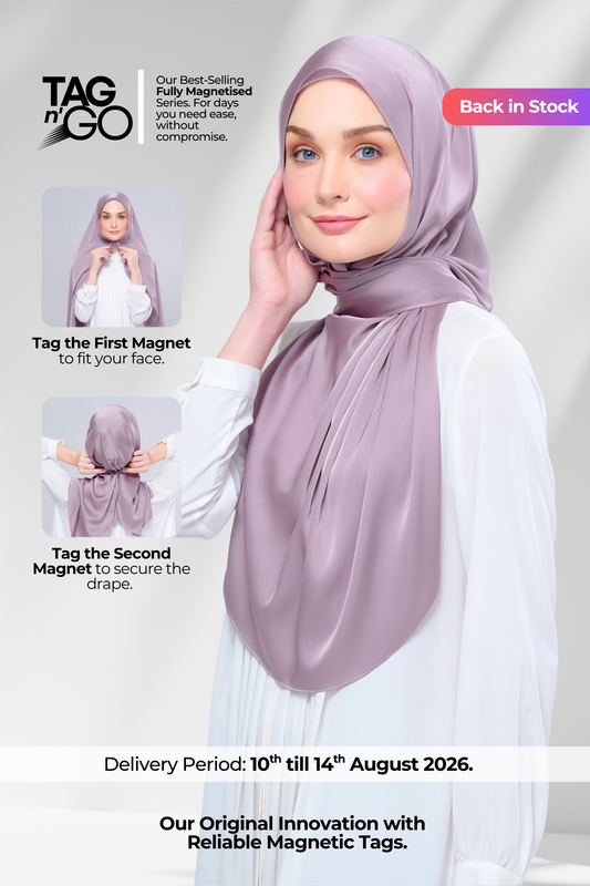 Instant Tag n' Go Shawl | Satin Silk in Thistle 2.0