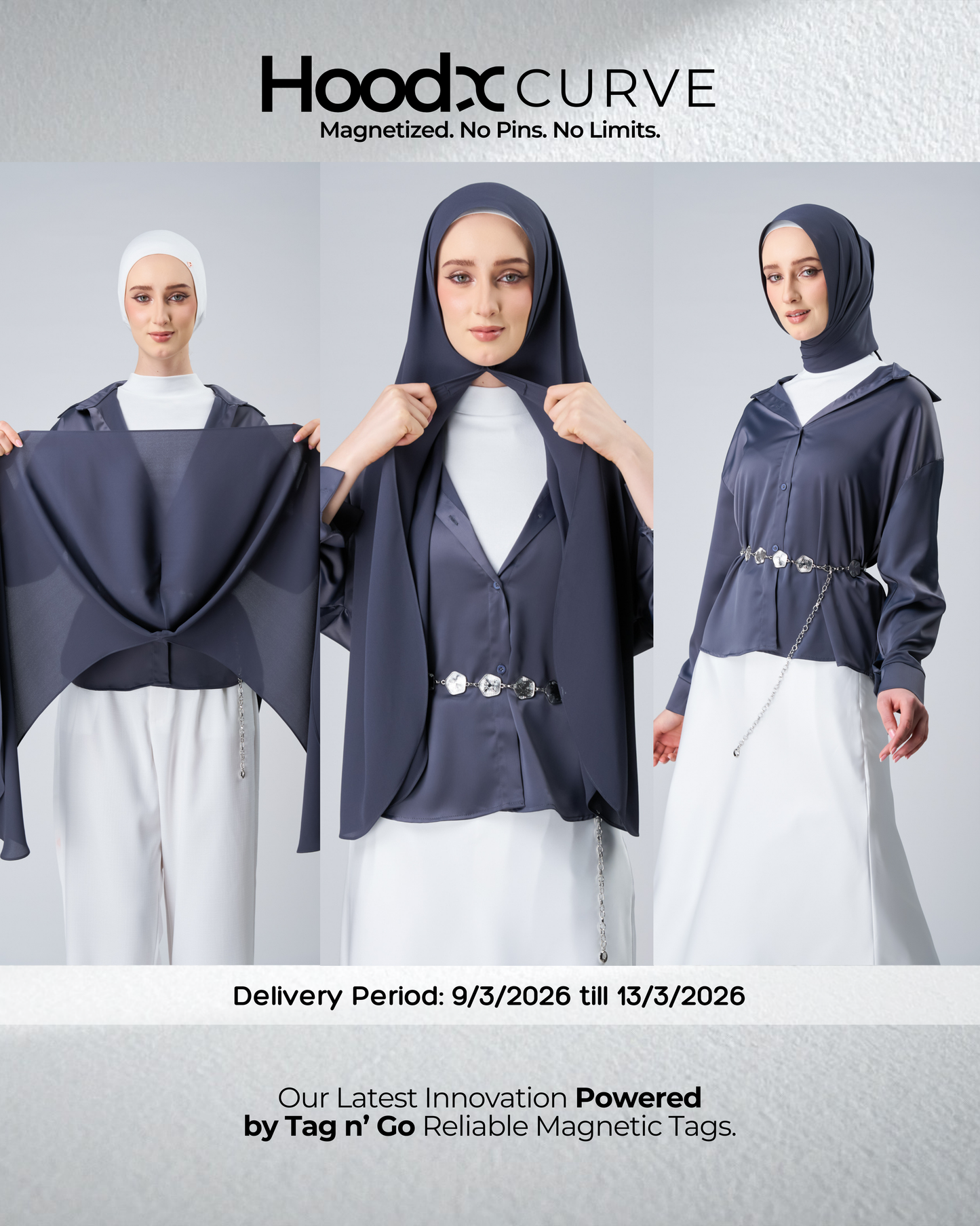 HoodX Curve in Dark Nimbus [Korean Chiffon]