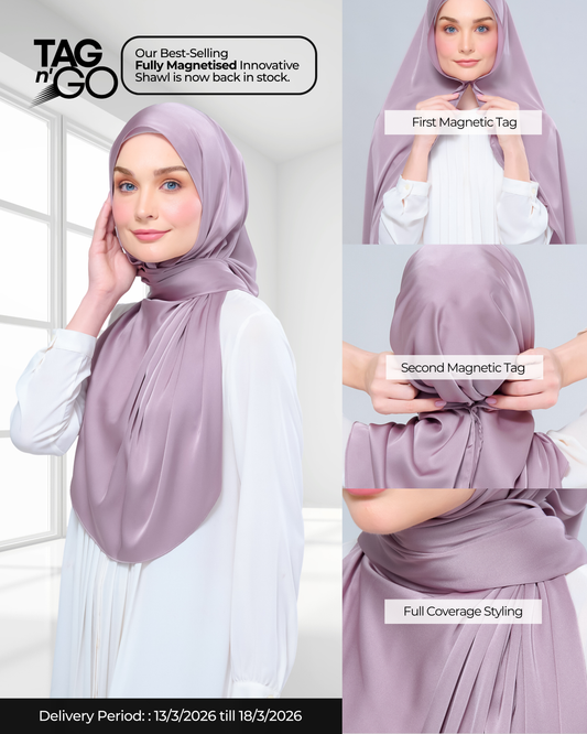 Instant Tag n' Go Shawl | Satin Silk in Thistle 2.0