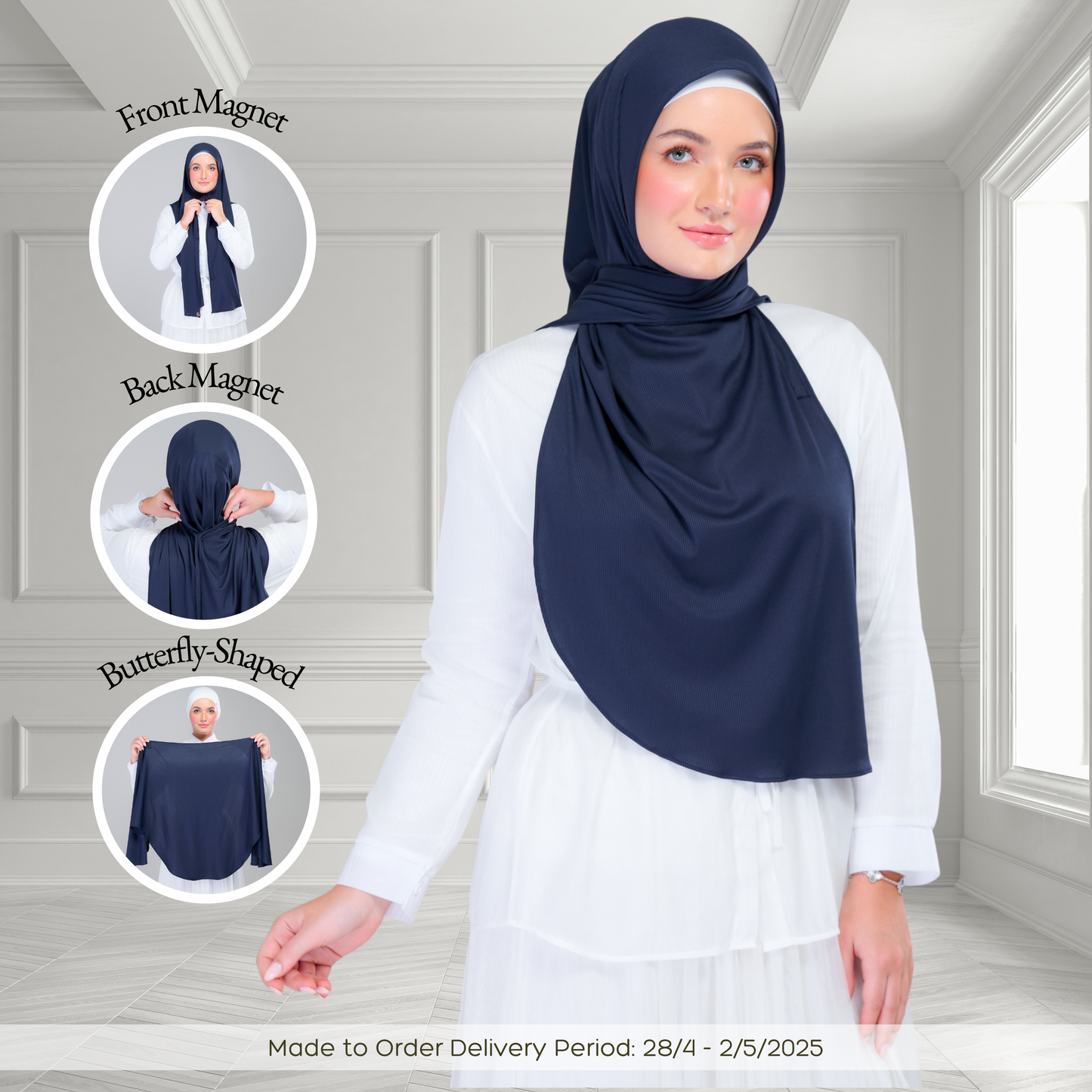 [As-Is] Instant Tag n' Go Butterfly | Ribbed Jersey in Deep Blue